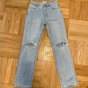 Straight Leg Distressed Jeans